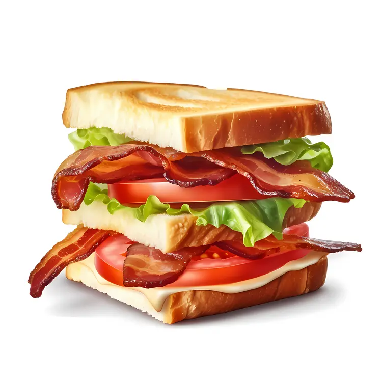 Crispy Bacon Sandwich with Lettuce and Tomato