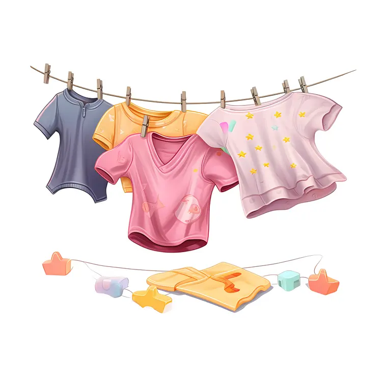 Colorful background of children's clothing and accessories for rainy days