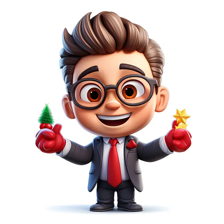 Man Holding Christmas Decorations