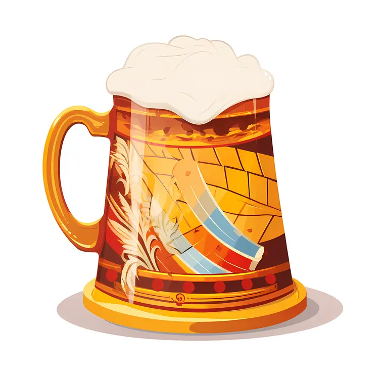 Decorative Beer Mug with Froth