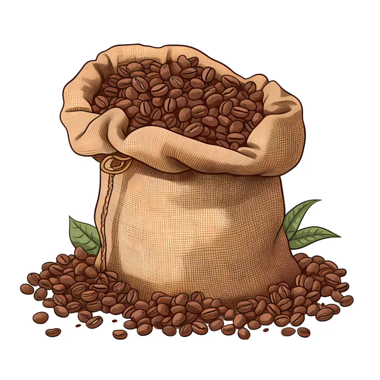 Coffee Beans in Sack Illustration