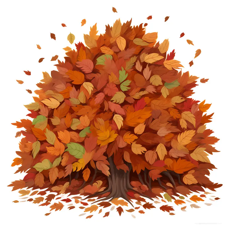 Tree with Vibrant Autumn Leaves