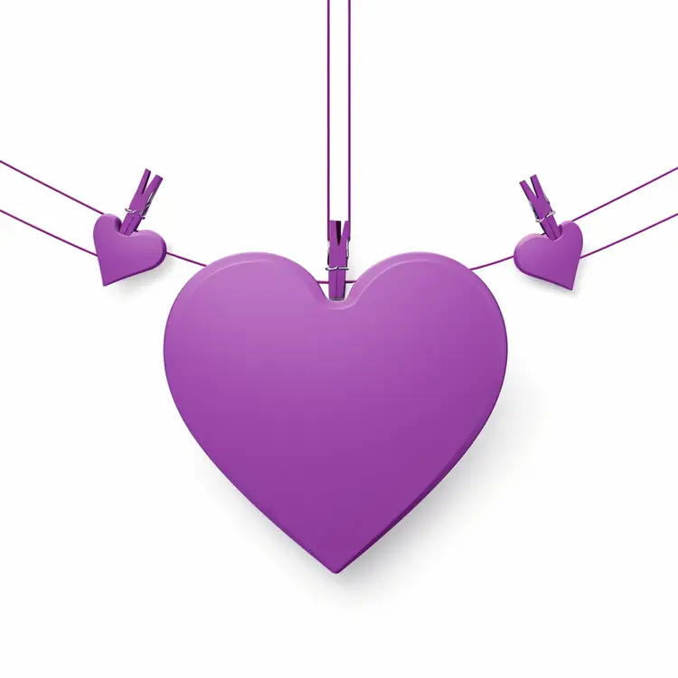 Purple Heart Decoration for Valentine's Day