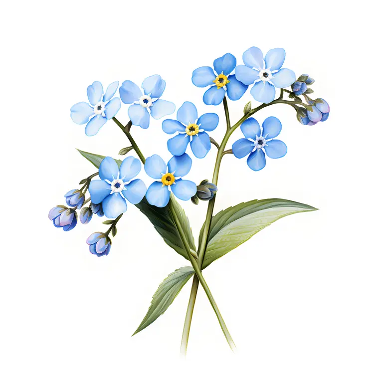 Delicate Blue Flowers Bouquet