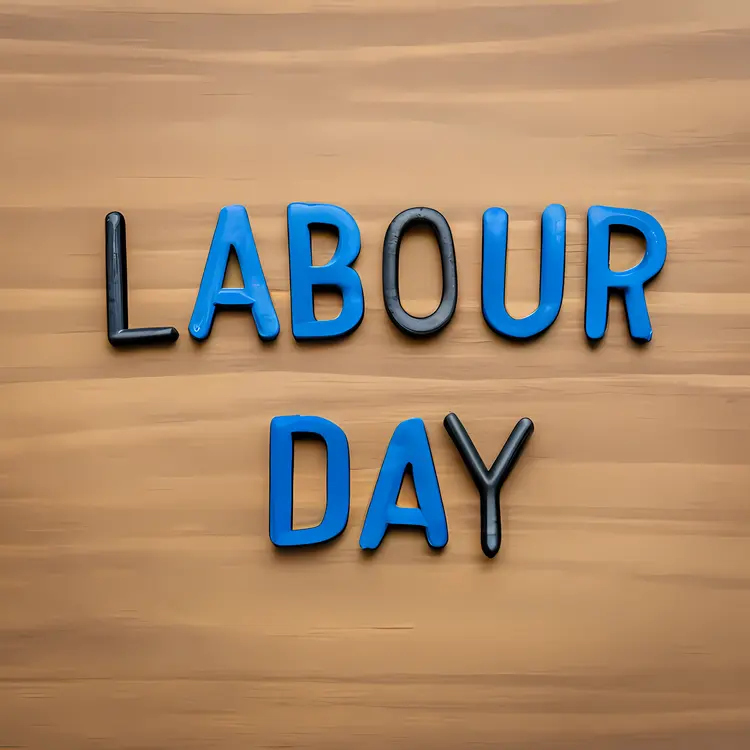 Blue and Black Labour Day Letters