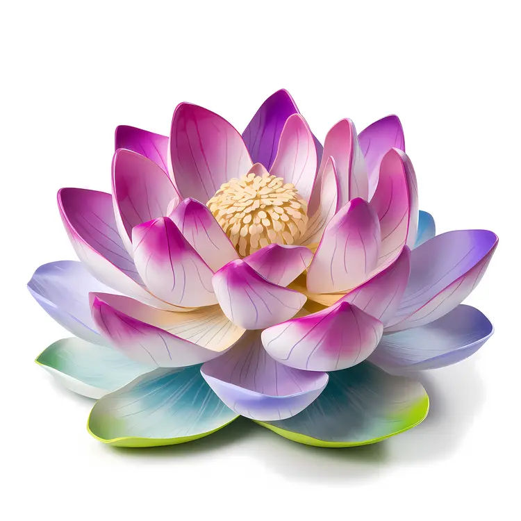 Beautiful Lotus Flower with Pink and Green Petals