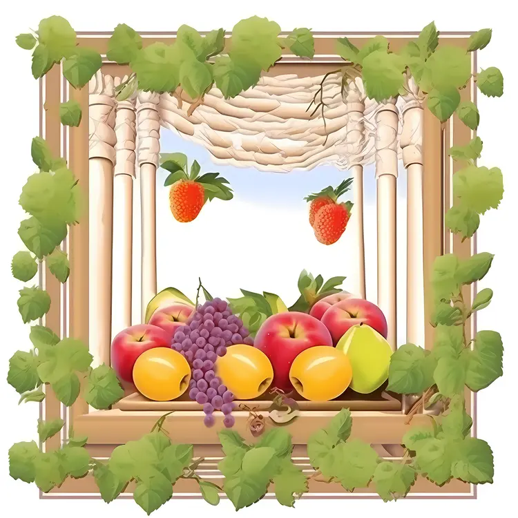 Fresh Fruits in a Decorative Frame