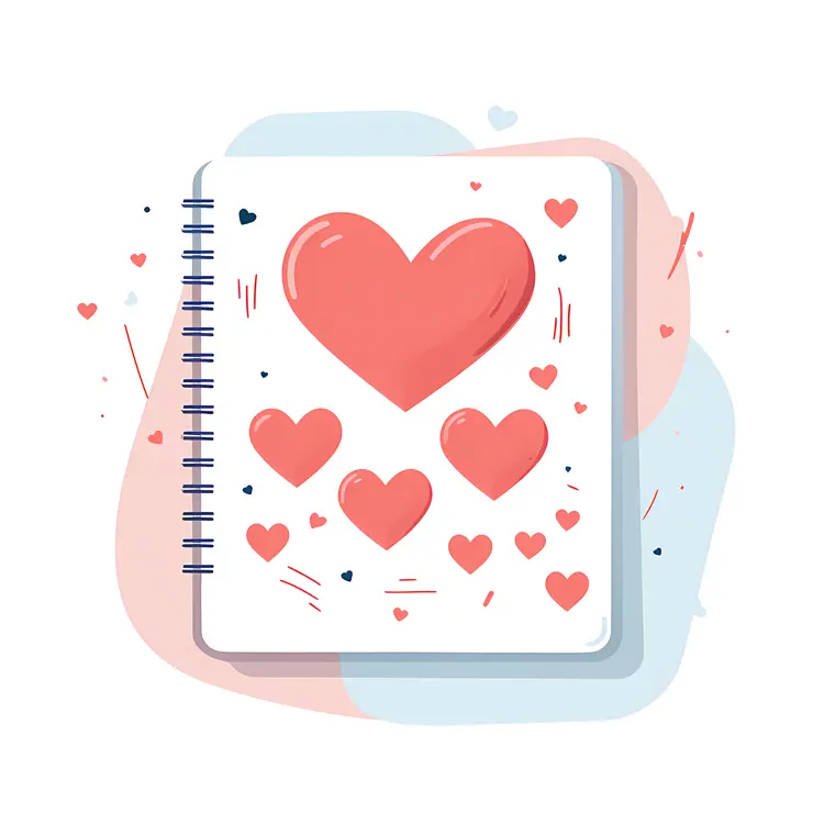 Heart Notebook with Spiral Binding