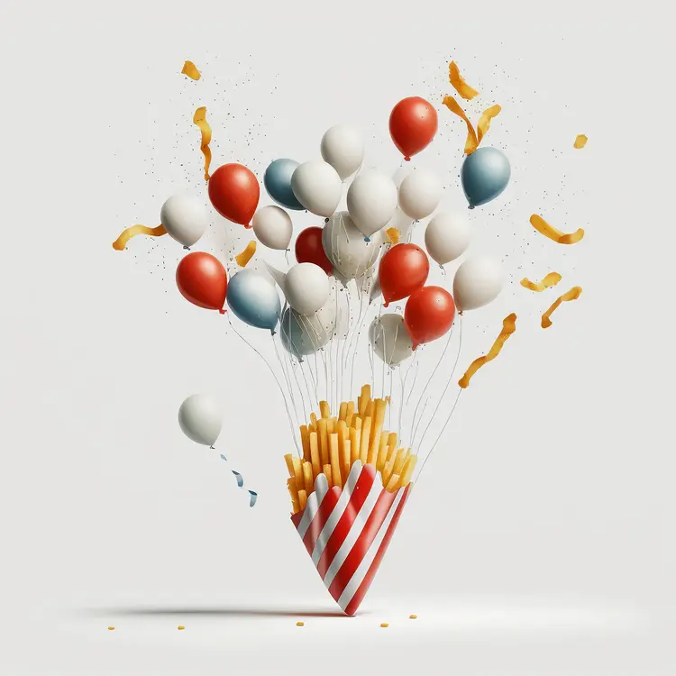 Festive French Fries with Balloons