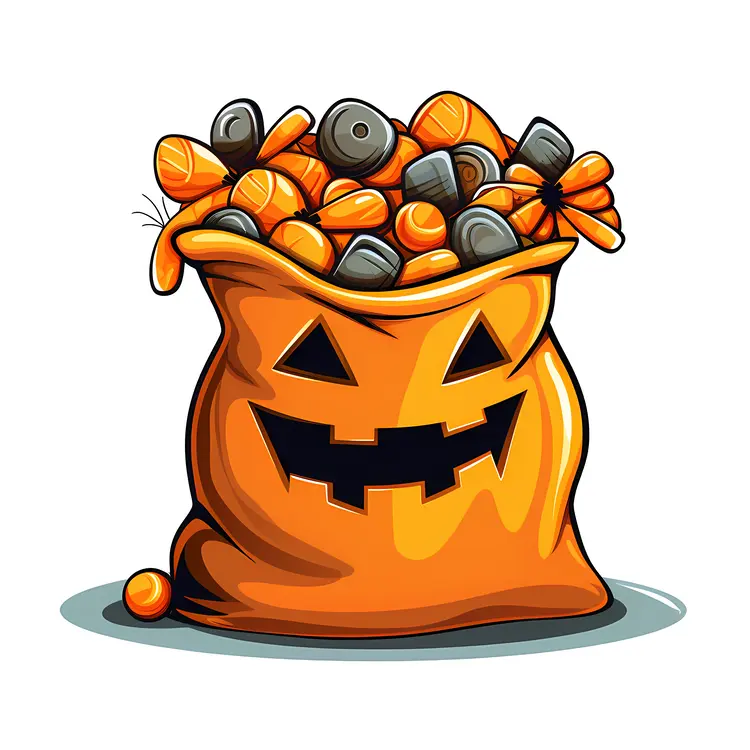 Halloween Candy Bag with Pumpkin Face