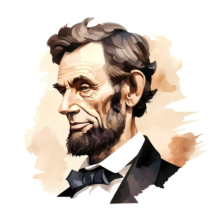Cartoon Abraham Lincoln in Formal Attire
