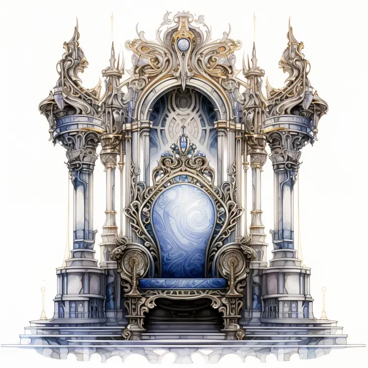 Ornate Blue Throne