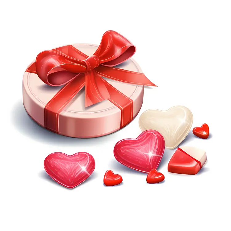 Heart-shaped Chocolates in Gift Box