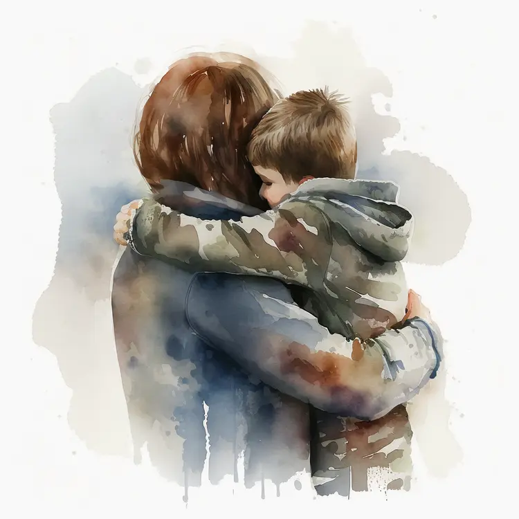 Heartwarming Hug Between Mother and Child