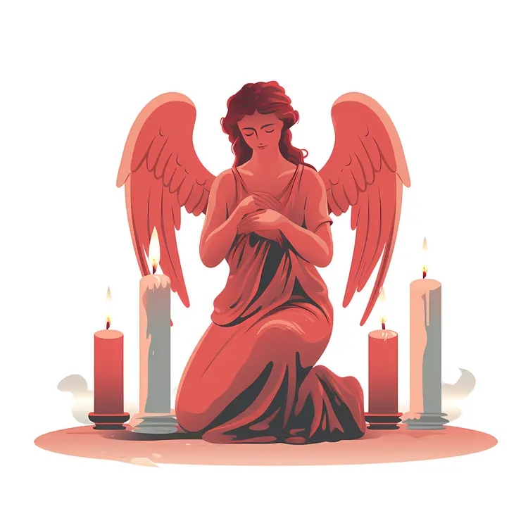 Praying Angel with Candles