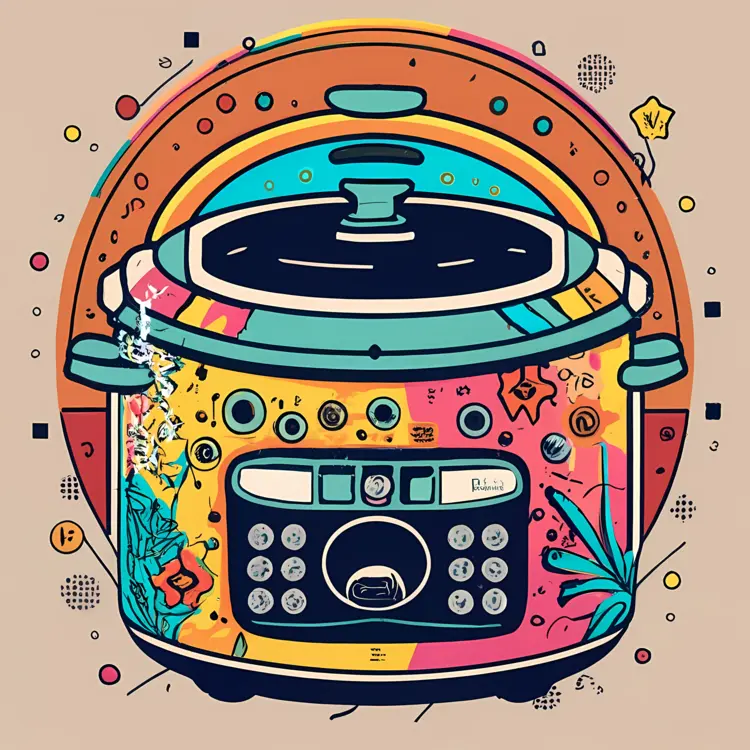 Colorful Slow Cooker with Floral Design