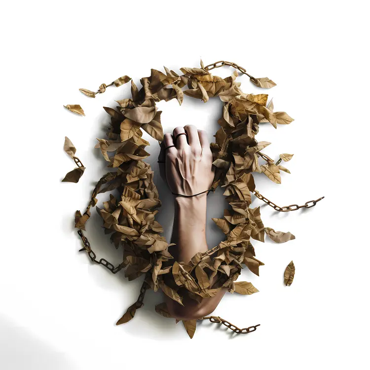 Hand with Leaves and Chains