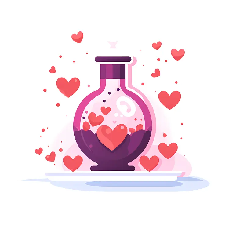 Potion bottle with heart and love