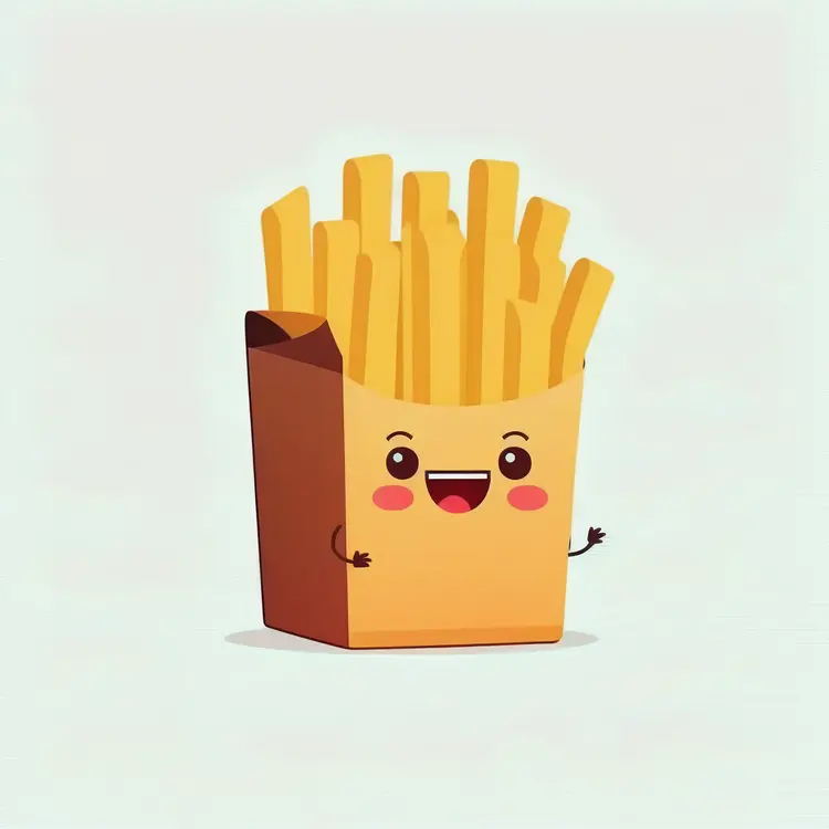 Cute Cartoon French Fries