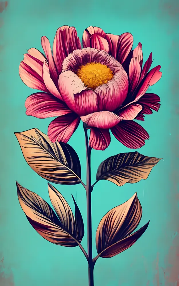 Beautiful Pink Flower Illustration