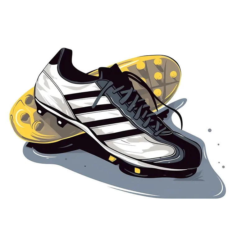 Soccer Cleats with Yellow Soles