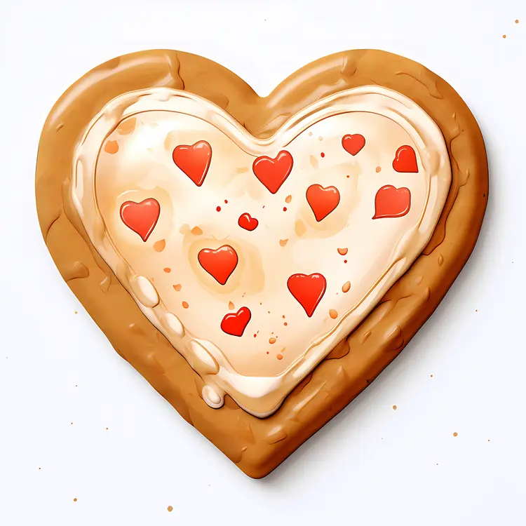 Decorative Heart Cookie with Hearts and Icing