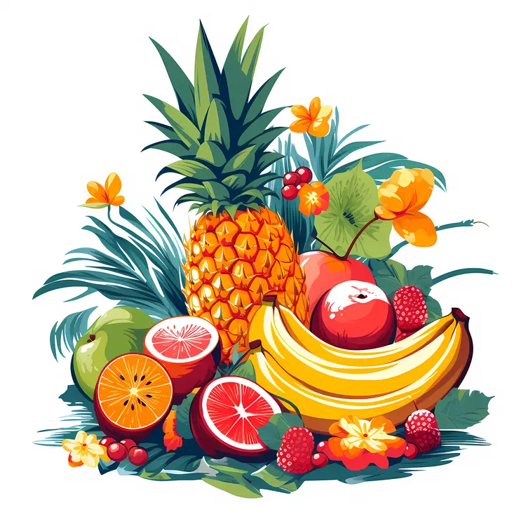 Colorful Tropical Fruit Arrangement