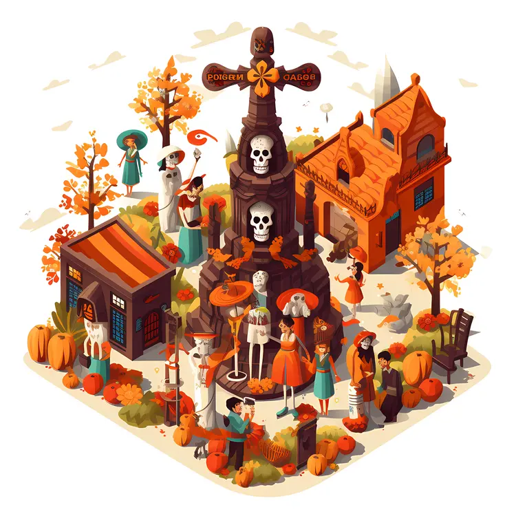 Day of the Dead Celebration Scene
