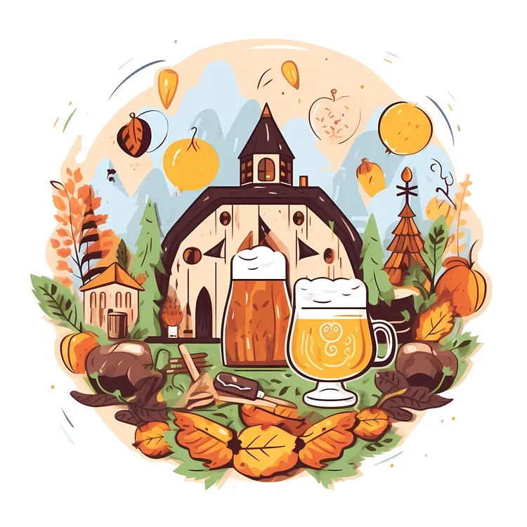 Autumn Harvest Festival with Beer and Brewery