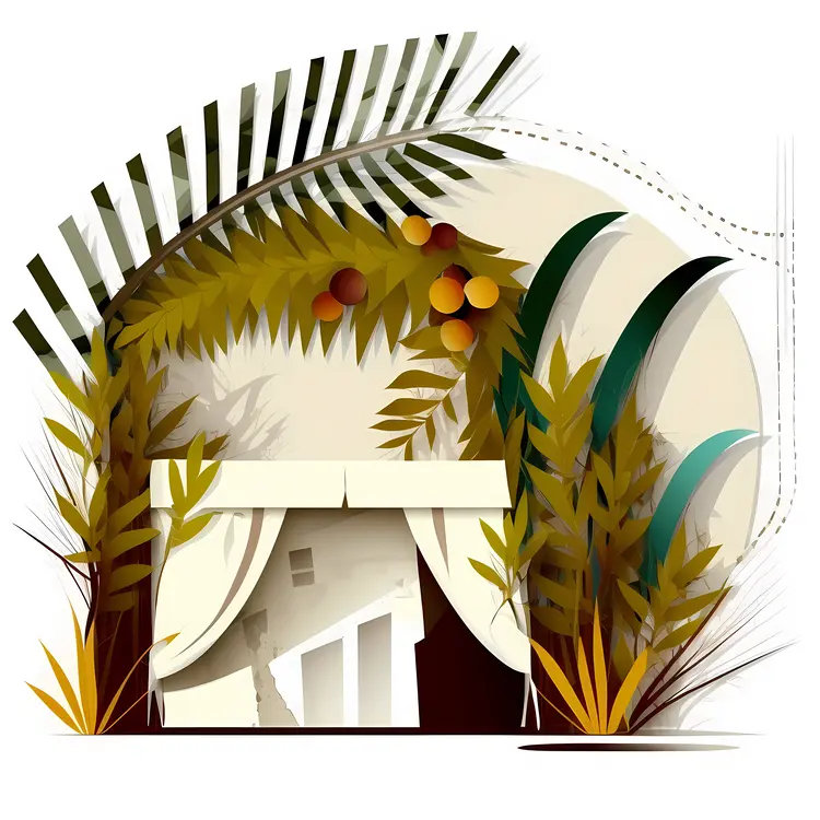 Decorative Booth with Fruits and Leaves