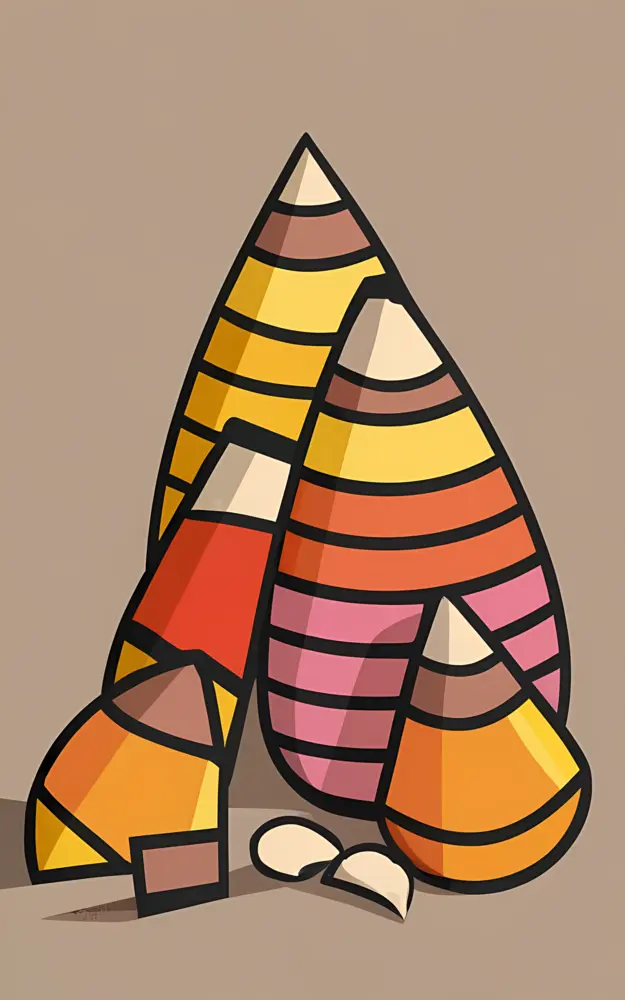Colorful Candy Corn Illustration for Halloween