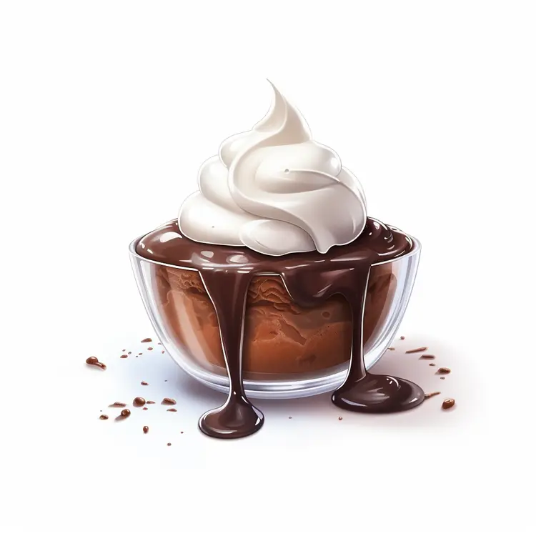 Chocolate Dessert with Cream Topping