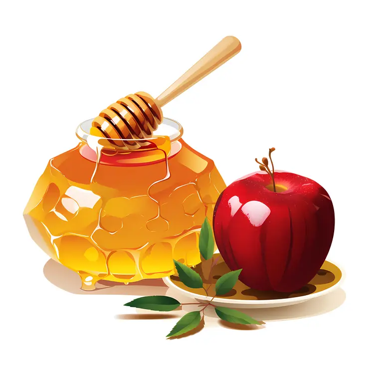 Honey and Apple for Rosh Hashanah Celebration
