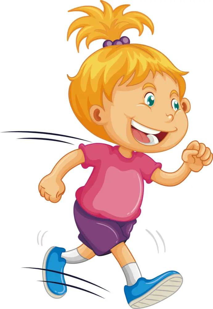 Running Girl in Pink Shirt