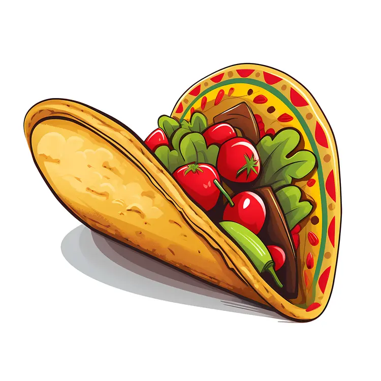 Decorated Taco with Fresh Ingredients