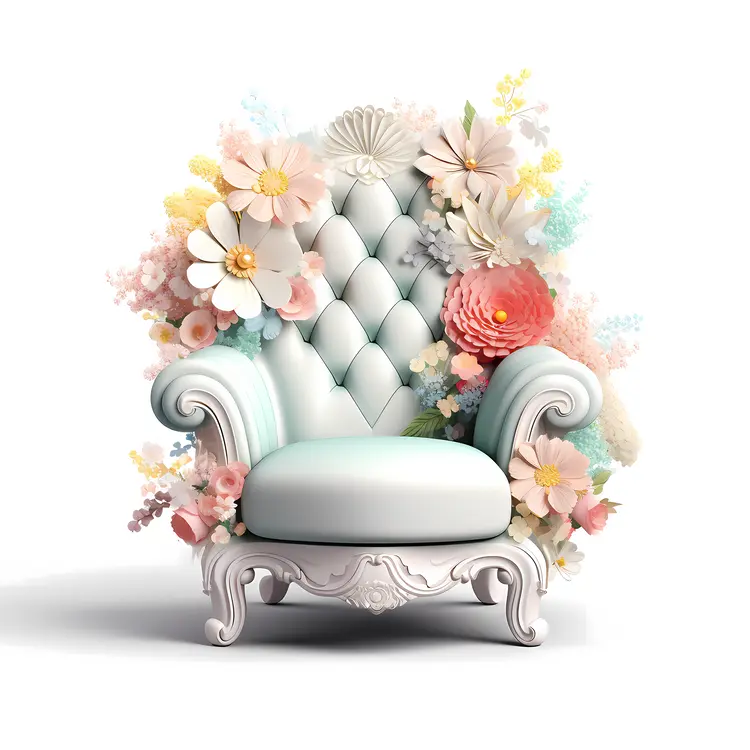 Elegant Floral Chair with Pastel Colors