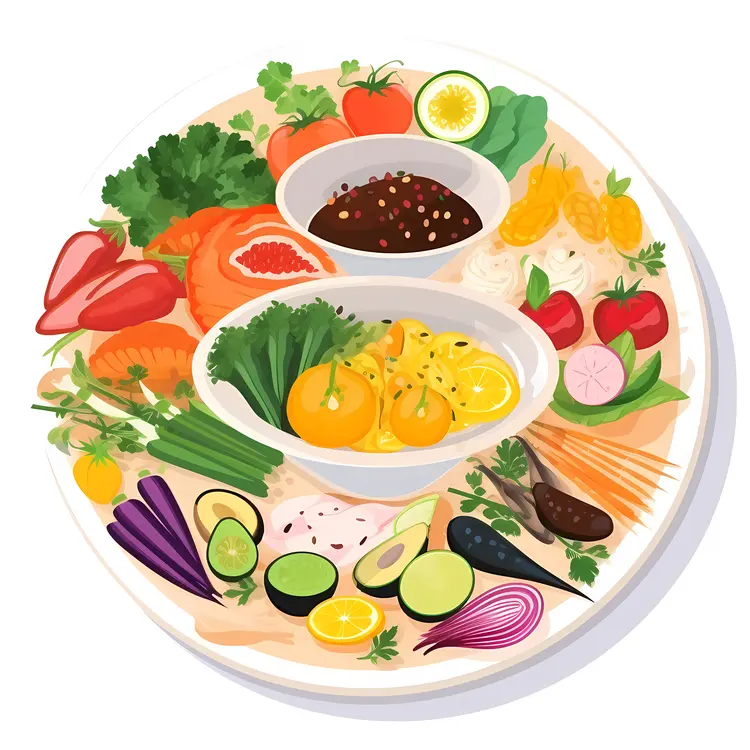 Colorful Vegetable Platter with Dipping Sauces for Festive Gatherings