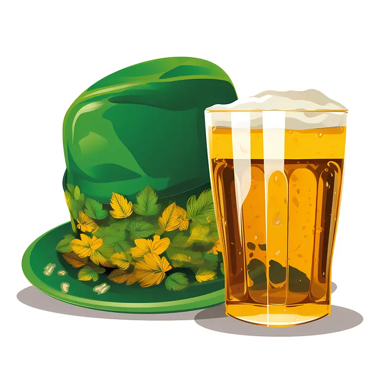 St. Patrick's Day Beer and Green Hat