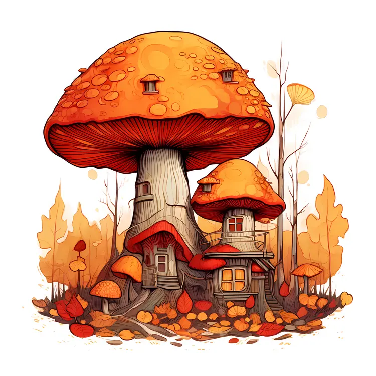 Magical Mushroom House in a Fantasy Setting