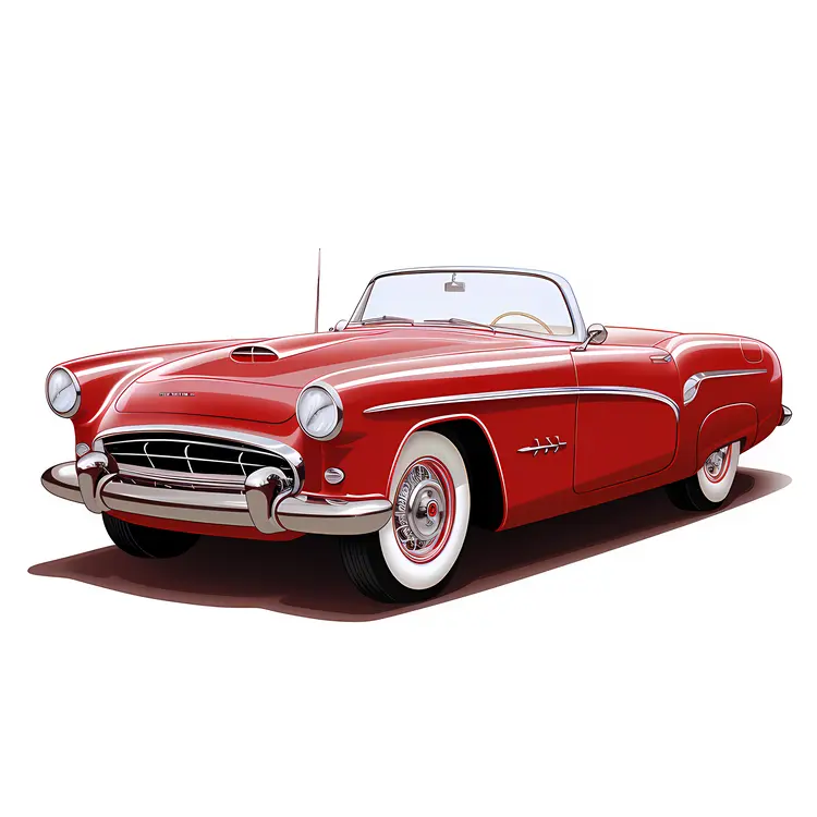 Classic Red Convertible Car Illustration