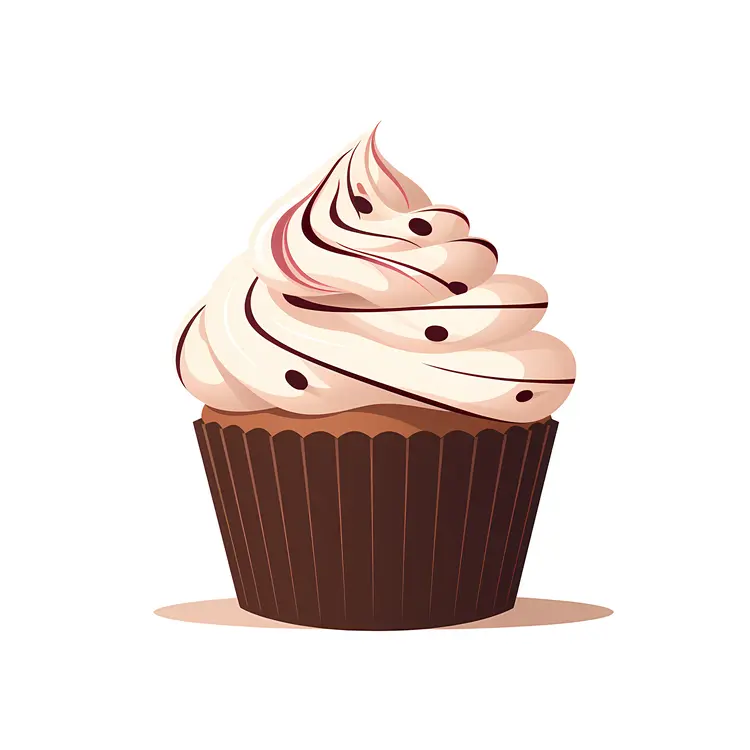 Single Cupcake with Swirled Frosting