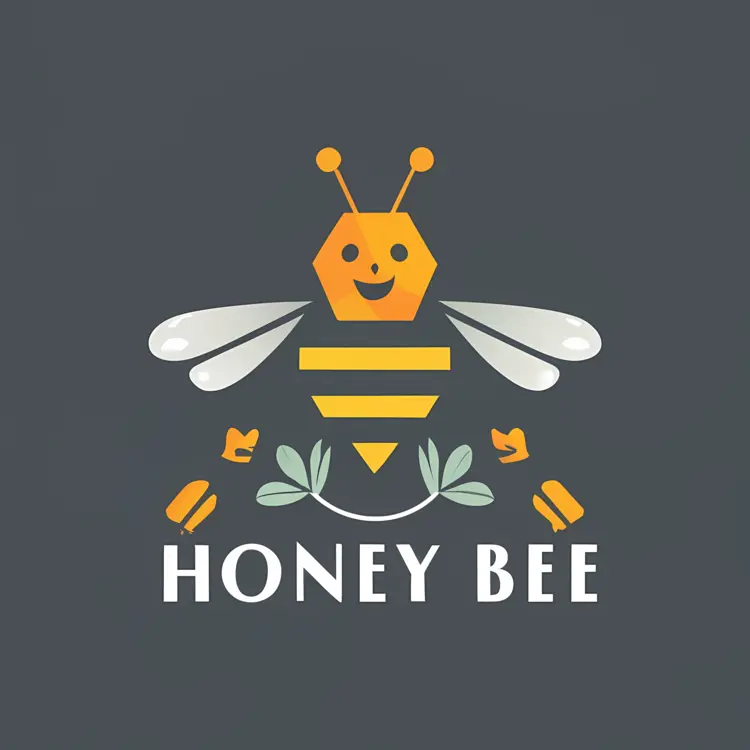 Happy Honey Bee Logo