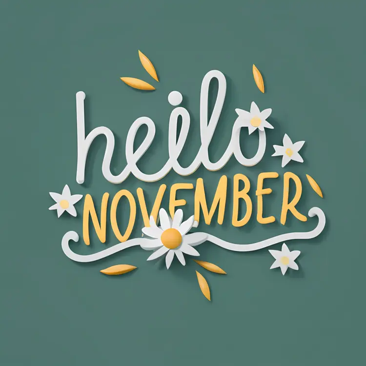 Hello November with Daisies
