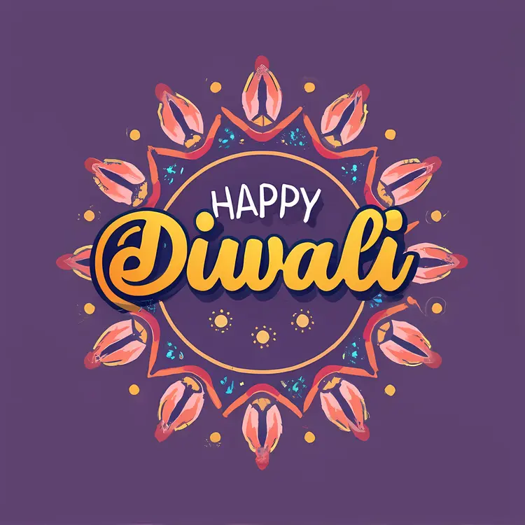 Happy Diwali Greeting with Decorative Design