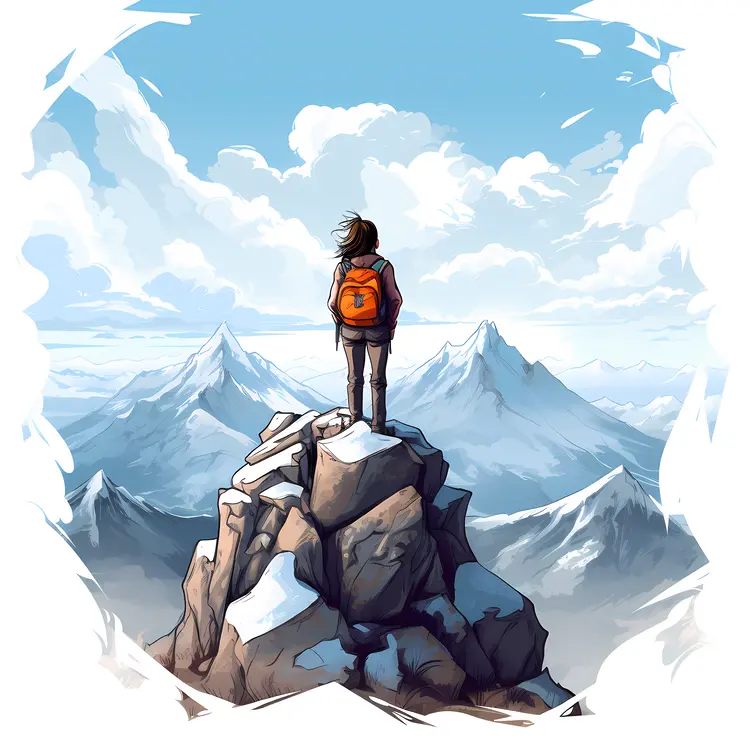 Person Standing on Mountain Peak