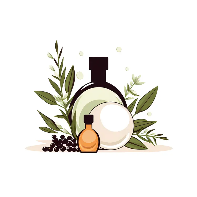 Skincare Bottles with Leaves