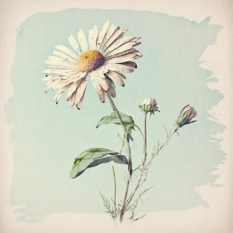 Beautiful White Daisy Illustration