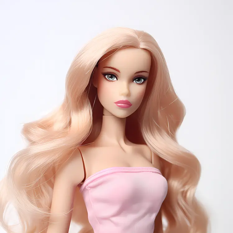 Blonde Fashion Doll in Pink Dress