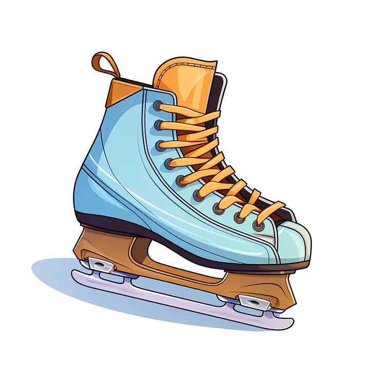 Blue Ice Skate with Laces
