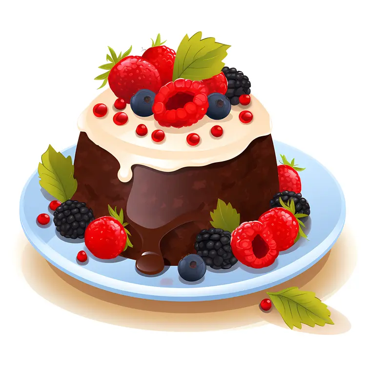 Delicious Chocolate Cake with Fresh Berries